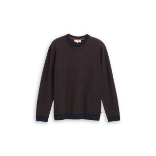 TAILOR MAN Pullover navy brown dot