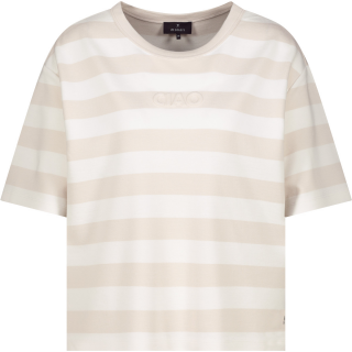 MONARI Sweatshirt champagne beige ringel