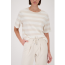 MONARI Sweatshirt champagne beige ringel