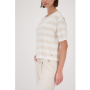 MONARI Sweatshirt champagne beige ringel