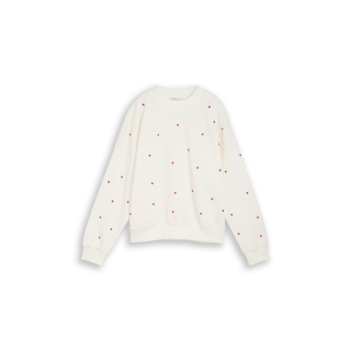 TOM TAILOR DENIM Sweat offwhite red heart