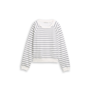 TOM TAILOR DENIM Sweat offwhite navy stripe
