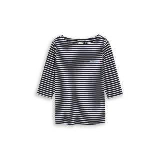 TOM TAILOR PLUS Shirt navy offwhite stripe