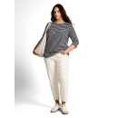 TOM TAILOR PLUS Shirt navy offwhite stripe