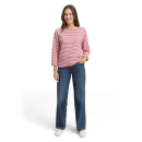 TOM TAILOR Woman Shirt pink offwhite stripe