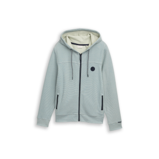 TOM TAILOR MAN Sweatjacke green petrol stripe