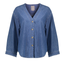 GEISHA Bluse mid blue denim