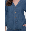 GEISHA Bluse mid blue denim