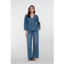 GEISHA Bluse mid blue denim