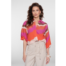 GEISHA Bluse ecru/brown/cassis