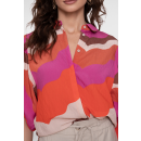 GEISHA Bluse ecru/brown/cassis