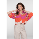 GEISHA Bluse ecru/brown/cassis