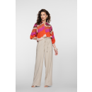 GEISHA Bluse ecru/brown/cassis