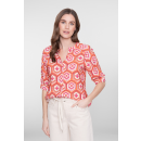 GEISHA Bluse ecru/orange/cassis