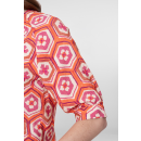 GEISHA Bluse ecru/orange/cassis