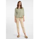 ELBSAND Shirt  Veera green leaf cloud white stripe
