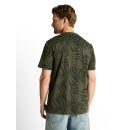 TOM TAILOR MAN Shirt green tonal leaf