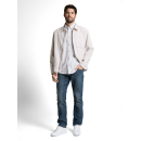TOM TAILOR MAN Hemd white leaf green stripe
