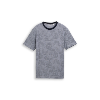 TOM TAILOR MAN Shirt navy leaf jaquard