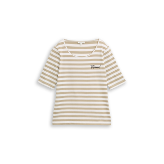 TOM TAILOR WOMEN Shirt olive white stripe