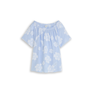 TOM TAILOR WOMEN Bluse blue flower dobby