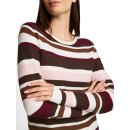 TOM TAILOR WOMEN Pullover camel brown red stripe