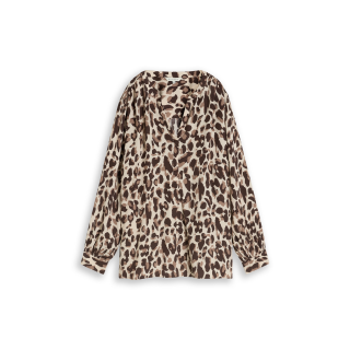 TOM TAILOR PLUS Bluse brown beige leo print