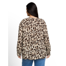 TOM TAILOR PLUS Bluse brown beige leo print
