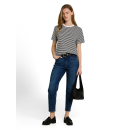 TOM TAILOR DENIM Shirt black white stripe