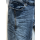 BUENA VISTA Malibu Zip K Stretch Jeans middle Blue mit Ziernähten