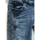 BUENA VISTA Malibu Zip K Stretch Jeans middle Blue mit Ziernähten M