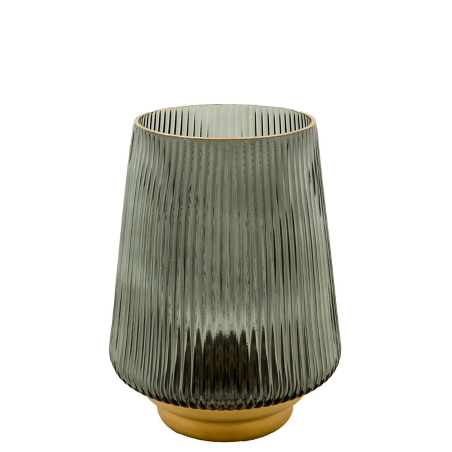 MRS BLOOM Vase/Kerzenglas mittel dark green gold