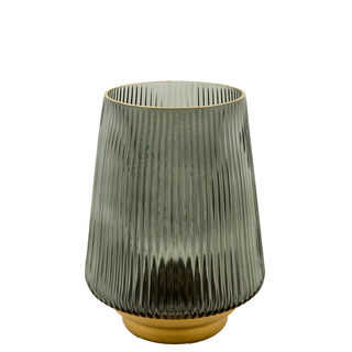 MRS BLOOM Vase/Kerzenglas mittel dark green gold