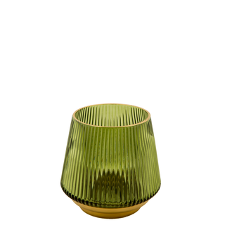 MRS BLOOM Vase/Kerzenglas klein olive gold