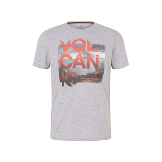 TOM TAILOR T-Shirt mit Print light grey melange