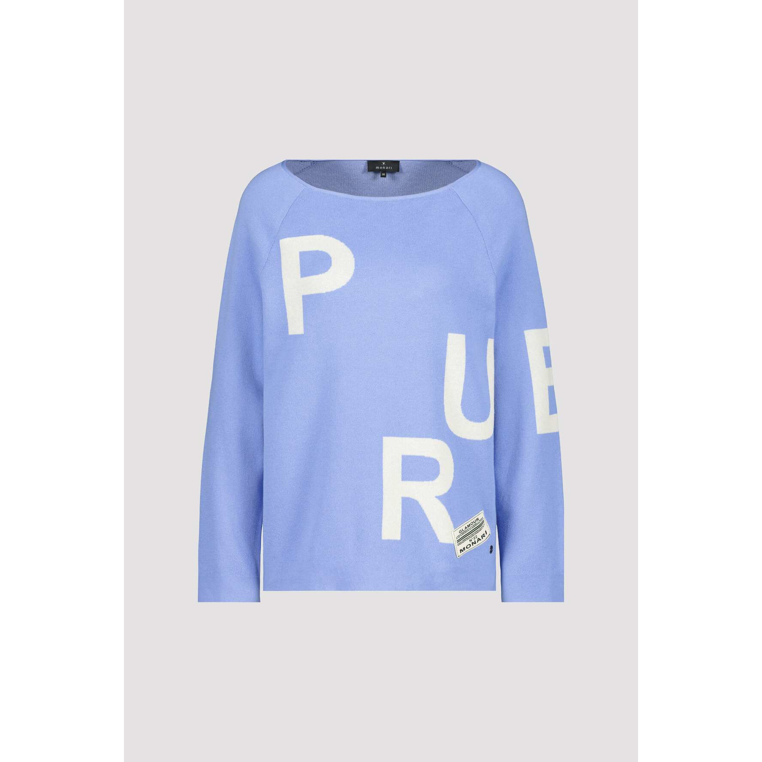 MONARI Pullover mit großen Buchstaben aqua blue