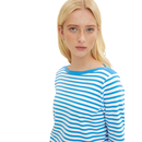TOM TAILOR DENIM Shirt mit U-Boot-Ausschnitt white mid blue stripe