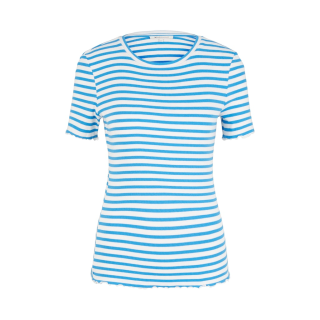 TOM TAILOR DENIM T-Shirt white mid blue stripe
