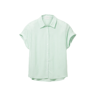 TOM TAILOR Kurzarm-Bluse green white stripe