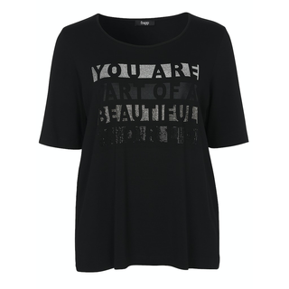 FRAPP T-Shirt mit Strassprint black multicolor