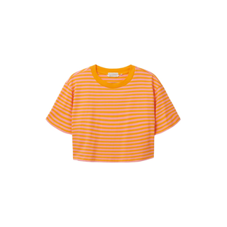 TOM TAILOR DENIM T-Shirt cropped mango pink stripe