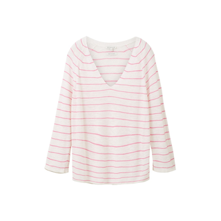 TOM TAILOR Pullover offwhite pink stripe