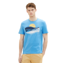 TOM TAILOR T-Shirt mit Print rainy sky blue