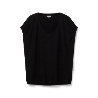 TOM TAILOR T-Shirt mit V-Ausschnitt black