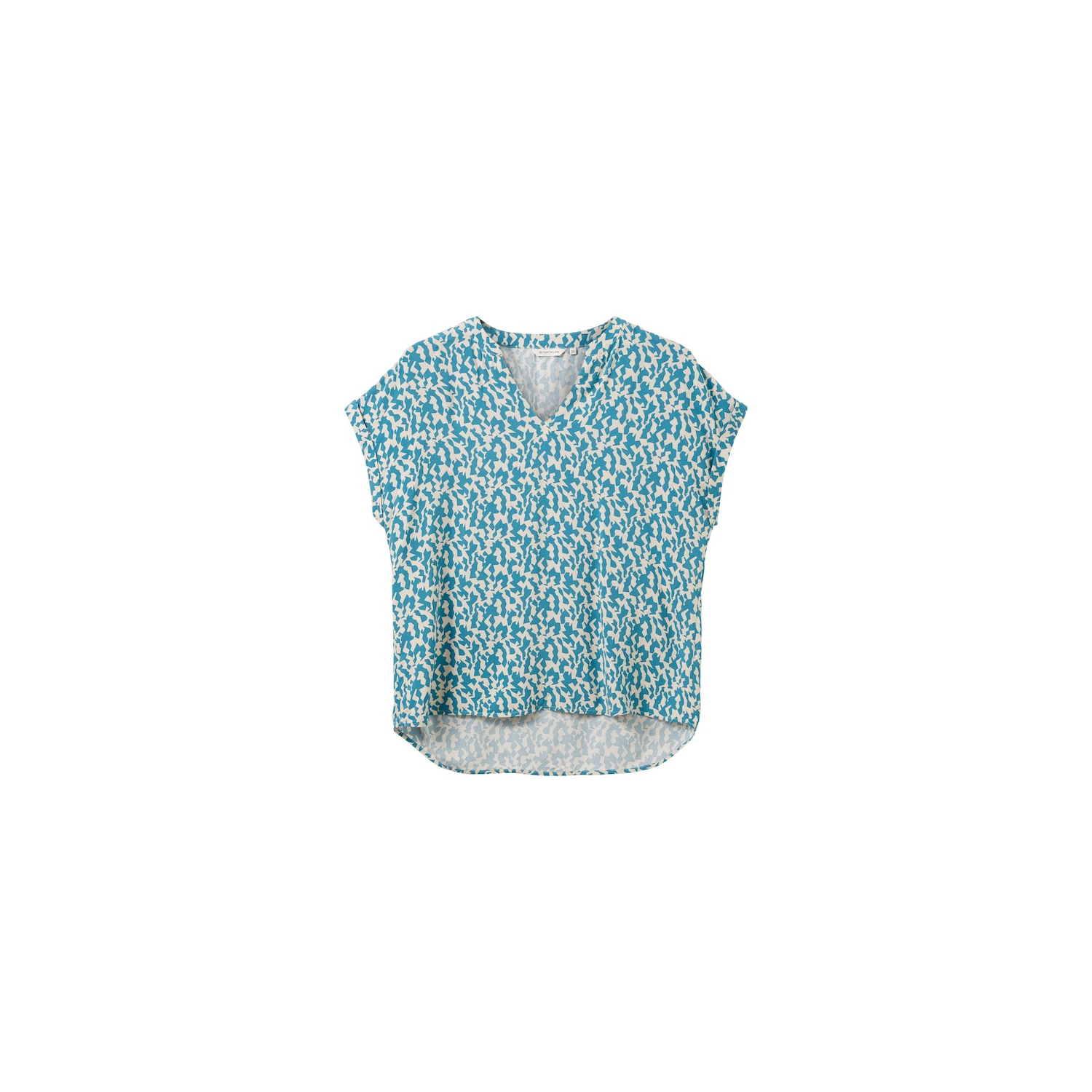 TOM TAILOR Kurzarm-Bluse petrol abstract small design, 25,00 €