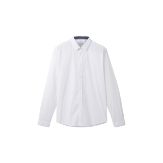 TOM TAILOR Langarm-Hemd mit Kentkragen white