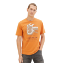 TOM TAILOR T-Shirt mit Print tomato cream orange
