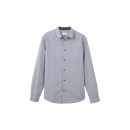 TOM TAILOR Langarm-Hemd beige blue minimal design