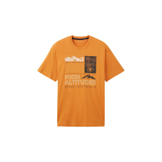 TOM TAILOR T-Shirt mit Print tomato cream orange