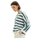 TOM TAILOR Pullover green melange knit stripe
